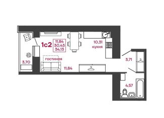 Продажа 1-ком. квартиры, 34.1 м2, Пенза