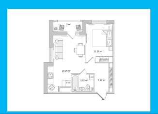 Продается 1-ком. квартира, 42.8 м2, Санкт-Петербург, Дворцовая площадь, метро Рыбацкое