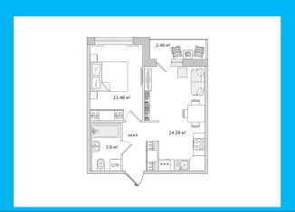 Продаю 1-комнатную квартиру, 34.4 м2, Санкт-Петербург, Михайловская дорога, 16к3