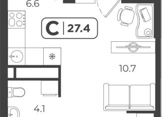 Продаю квартиру студию, 27.5 м2, Тюмень, Холодильная улица