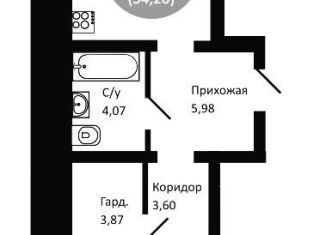 Продажа 1-ком. квартиры, 54.2 м2, Новосибирская область, жилой комплекс Одоевский, 2