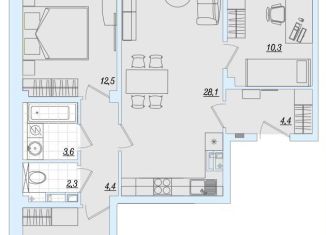 Продажа трехкомнатной квартиры, 79.4 м2, Псковская область, Балтийская улица, 17А