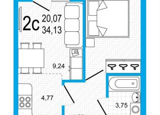 Продаю 2-комнатную квартиру, 34.1 м2, Уфа, Дёмский район