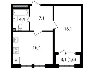 Продам 1-комнатную квартиру, 45.8 м2, Москва, Михалковская улица, 48к1