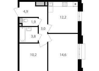 Продам двухкомнатную квартиру, 50.6 м2, Москва, Михалковская улица, 48, ЖК Михалковский