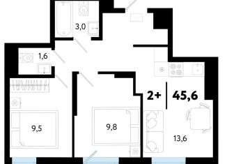 Продам двухкомнатную квартиру, 45.6 м2, Тюмень