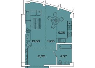 Продается квартира свободная планировка, 51.7 м2, Иркутск