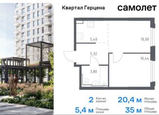 Продается 2-ком. квартира, 35 м2, Москва, жилой комплекс Квартал Герцена, к2, метро Орехово