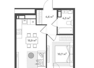 Продается 1-комнатная квартира, 38.6 м2, Тверь