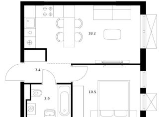 1-ком. квартира на продажу, 36 м2, Казань, Приволжский район