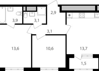 2-ком. квартира на продажу, 52.4 м2, Москва, Михалковская улица, 48с1