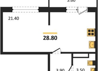 Продам квартиру студию, 28.8 м2, Новосибирск, Ленинский район, улица Титова, с1