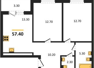 Продам 2-комнатную квартиру, 57.4 м2, Новосибирск, Тайгинская улица, с3