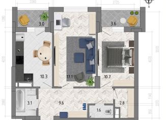 Продам двухкомнатную квартиру, 58 м2, Воронеж, улица Фёдора Тютчева, 93/4, ЖК Микрорайон Боровое