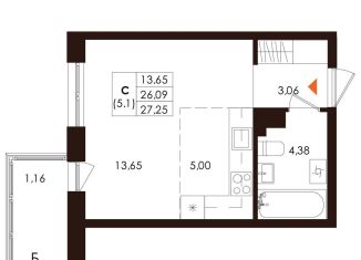 Продаю квартиру студию, 27.3 м2, Санкт-Петербург