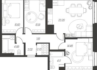 Продаю 3-комнатную квартиру, 80.5 м2, Тула