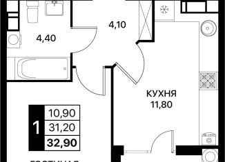 Продаю однокомнатную квартиру, 32.9 м2, Ростовская область