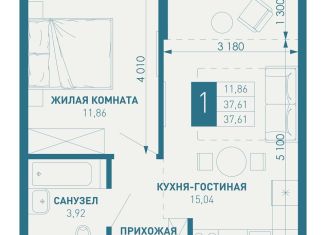 Продаю однокомнатную квартиру, 37.6 м2, Краснодарский край