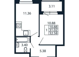 Продажа 2-ком. квартиры, 34.1 м2, городской посёлок Новоселье