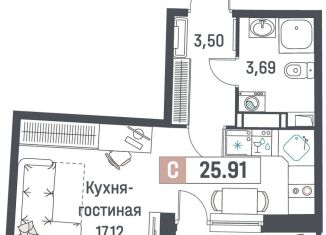 Продается квартира студия, 25.9 м2, Мурино