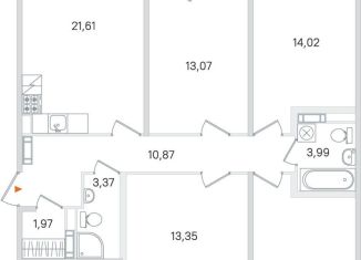 4-комнатная квартира на продажу, 99.1 м2, Пушкин