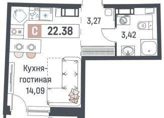 Квартира на продажу студия, 22.4 м2, Мурино