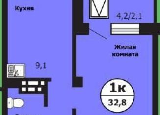 Однокомнатная квартира на продажу, 32.9 м2, Красноярск, улица Лесников, 49А