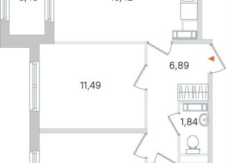 Продаю 2-ком. квартиру, 52.5 м2, Пушкин