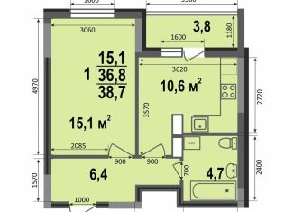 Продается 1-комнатная квартира, 38.7 м2, Владимир, Смоленская улица, 3А, Октябрьский район