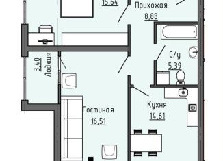 Продаю 2-комнатную квартиру, 62.3 м2, Грозный, Старопромысловское шоссе, 11