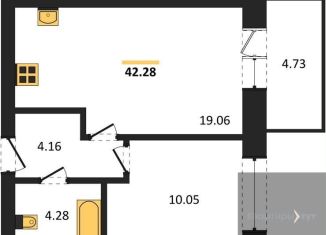 Продам однокомнатную квартиру, 42.3 м2, Богучар