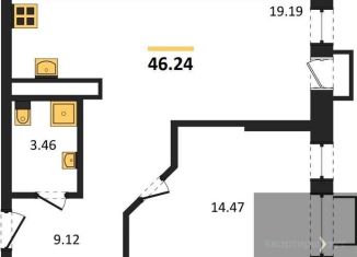 Продажа 1-ком. квартиры, 46.2 м2, Воронеж, Железнодорожный район, набережная Чуева, 7