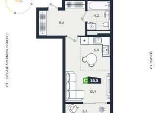 Продажа квартиры студии, 33.3 м2, Свердловская область, Машинная улица, 1В/2