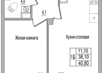 Продам 1-ком. квартиру, 40.8 м2, Псковская область, улица Героя России Досягаева, 4