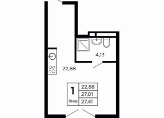 Продам квартиру студию, 27.7 м2, Смоленск