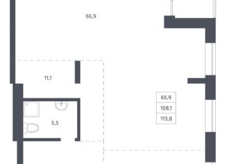 Продажа однокомнатной квартиры, 113.8 м2, Новосибирск, метро Заельцовская, Красный проспект, 236