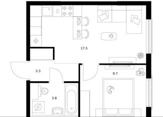 Продается 1-комнатная квартира, 34.3 м2, Москва, район Москворечье-Сабурово, жилой комплекс Москворечье, 1.3