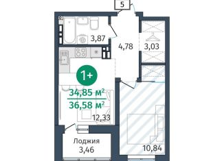 Однокомнатная квартира на продажу, 34.9 м2, Тюменская область