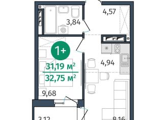 Продажа 1-ком. квартиры, 31.2 м2, Тюмень, улица Тимофея Кармацкого, 17