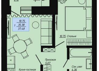 1-ком. квартира на продажу, 37.5 м2, Волгоградская область