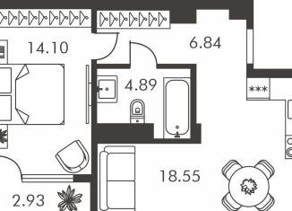 Продажа однокомнатной квартиры, 47.3 м2, Тула, Зареченский территориальный округ, улица Карпова, 103А