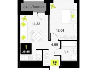 Продается 1-ком. квартира, 35.9 м2, Тюменская область, улица Первооткрывателей, 9