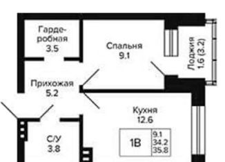 Продаю 1-комнатную квартиру, 35.9 м2, Новосибирск, Кировский район