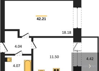 1-комнатная квартира на продажу, 42.2 м2, Павловск