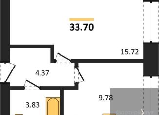 1-комнатная квартира на продажу, 33.7 м2, Павловск