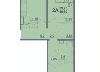 Продается двухкомнатная квартира, 56 м2, Тверь, улица Левитана, 93А