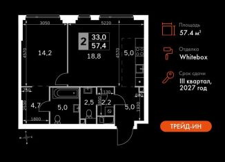 Продам 2-ком. квартиру, 57.4 м2, Москва, СЗАО, жилой комплекс Сидней Сити, к6/3