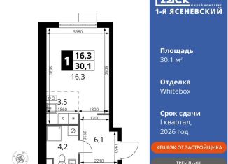 Продажа квартиры студии, 30.1 м2, поселение Мосрентген, жилой комплекс 1-й Ясеневский, 1