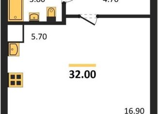 Продаю квартиру студию, 32 м2, Новосибирск, Кировский район, улица Бородина, 54