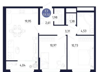 Продается 2-комнатная квартира, 59.5 м2, Тула, улица Щегловская Засека, 4